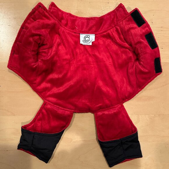 Top Paw Red & Black Fleece-Lined Dog Snowsuit Coat Size Small - Picture 3 of 9